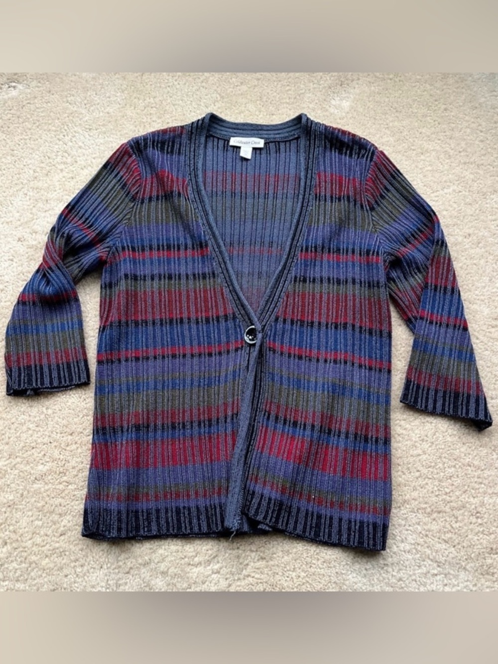 Coldwater Creek Gray Button Front Cardigan Sweater - Size M - EUC